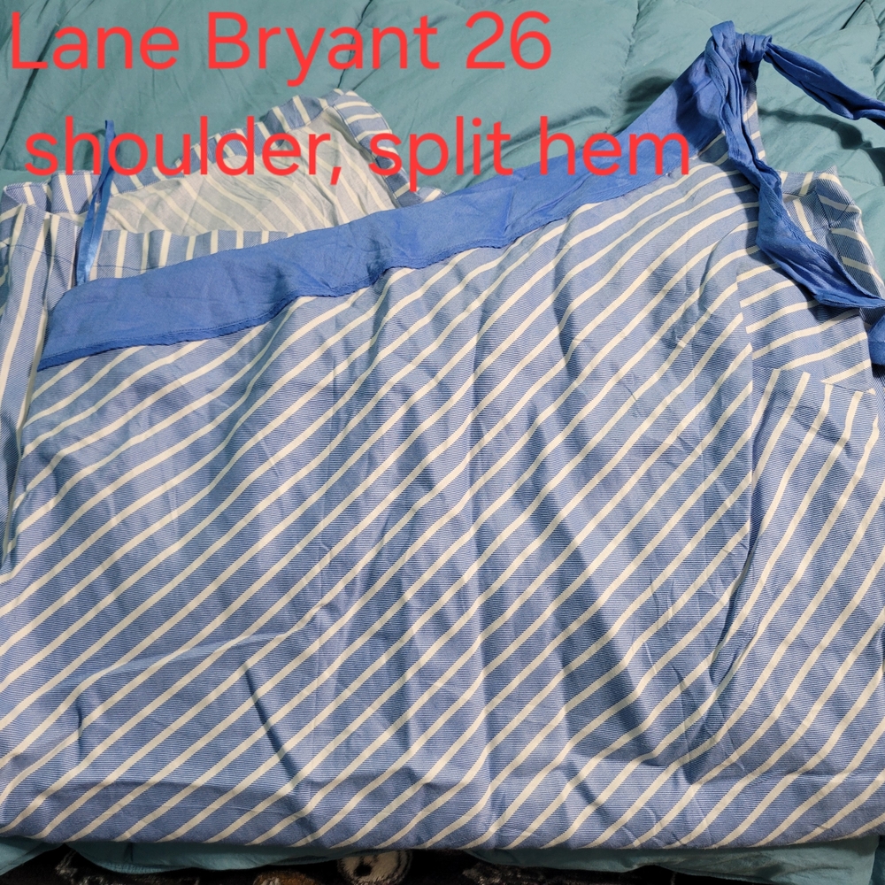 Lane Bryant Blue and White Striped Dress
